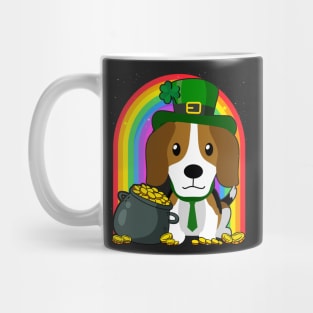 Beagle Rainbow Irish Clover St Patrick Day Dog Gift graphic Mug